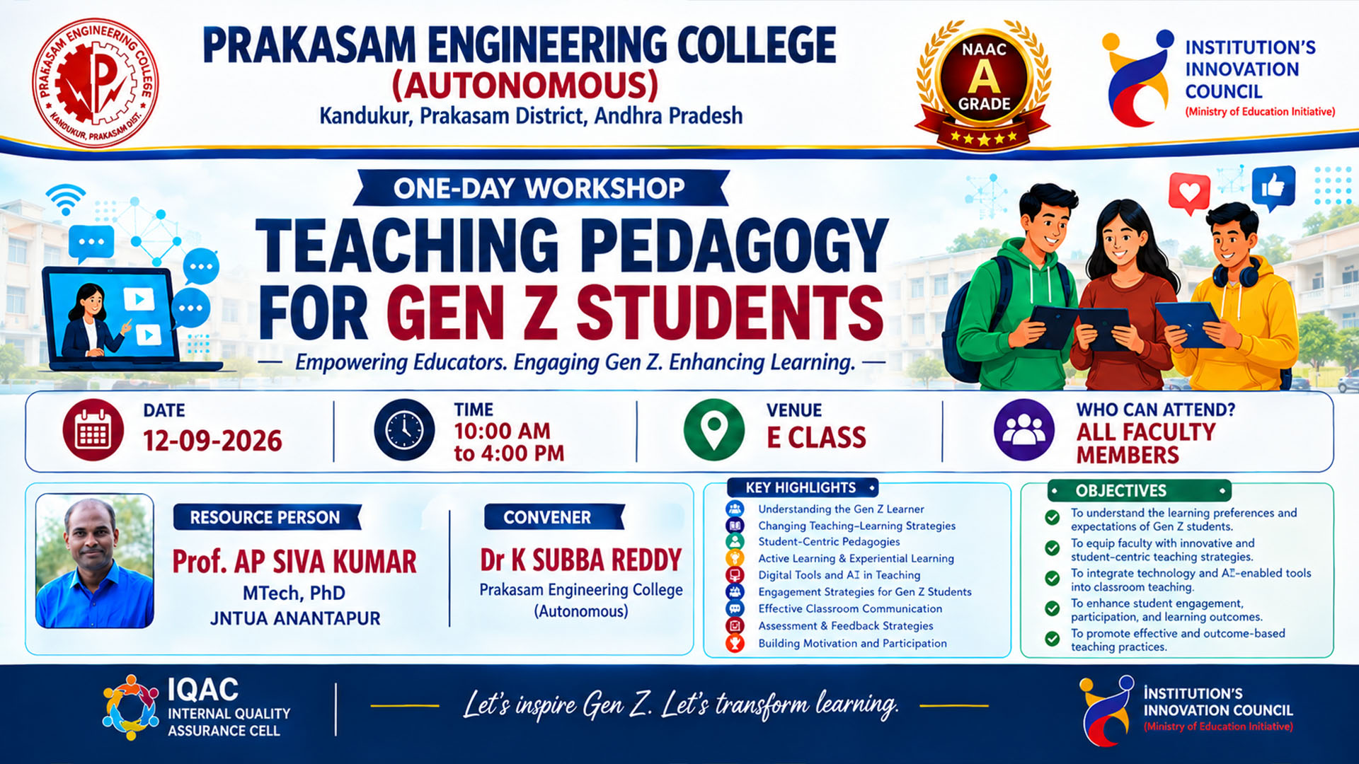 One-day workshop on Teaching Pedagogy for Gen Z Students